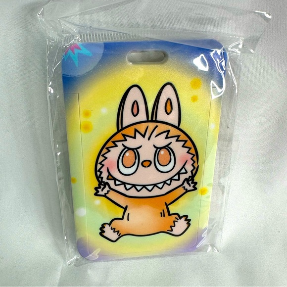 Labubu The Monsters Orange LABUBU Badge Holder & ID Holder Wristlet & Key Chain - Picture 1 of 3